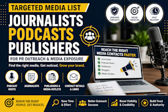 find targeted journalists, podcasts and publishers for PR outreach