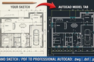 convert sketch, pdf, layout to autocad dwg, dxf, and pdf