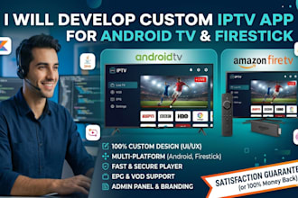 develop iptv app for android TV and firestick