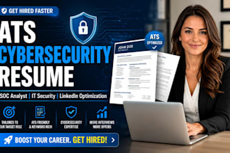 write a cybersecurity ats resume for soc analysts and IT security roles