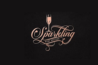 design wordmark text sparkling wine advisor logo for you