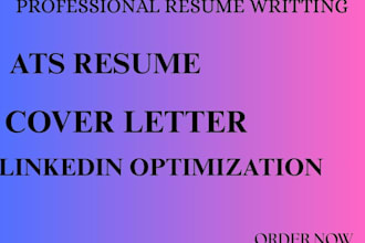 craft a professional ats resume,cover letter and linked in