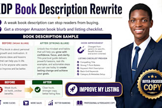 rewrite KDP book description for amazon listing setup