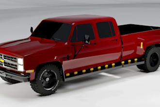 3d tuck model,offroad pickup,carpart stl,heavy duty,tow truck,glb,vehicle design