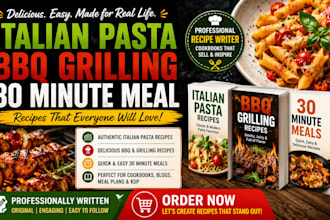 ghostwrite italian pasta, BBQ grilling and 30 minute dinner meal recipes