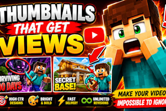 design a viral minecraft youtube thumbnail that gets more clicks