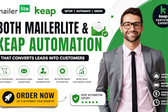 set up email automation funnels in keap convertkit flodesk or mailerlite zendesk