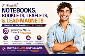 design professional notebooks booklets leaflets and lead magnets