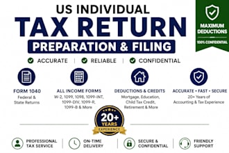prepare 1040 federal and state individual tax returns