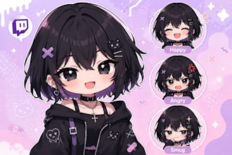 make reactive pngtuber avatar for twitch youtube and discord cute chibi pngtuber