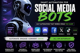 develop social media bot tiktok bot instagram bot   facebook auto reply bot
