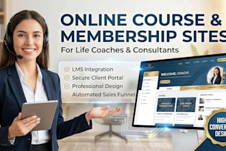 build online course membership site for life coache and consultant using lms