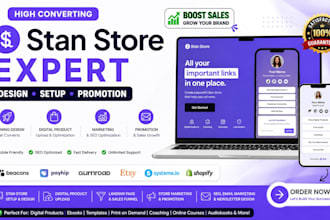 setup and optimize your stan store, payhip, gumroad and beacons ai