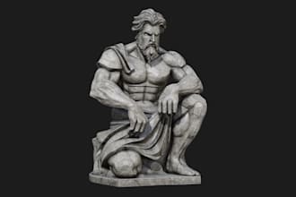 sculpt 3d statue, 3d character, bust, head and miniature for 3d printing