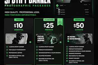 create modern spotify banner, canvas and album cover designs