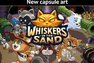 design steam capsule game cover art, steam header capsule artwork, game cover