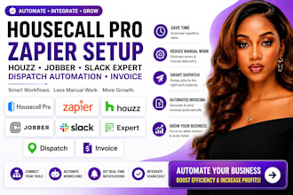 housecall pro zapier setup houzz jobber slack expert dispatch automation invoice