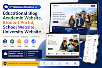 design educational blog, student portal, school and university platform