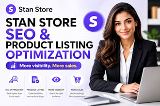 design your stan store product listings with SEO to increase visibility and sale