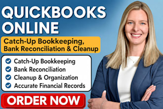 quickbook online catch up bookkeeping, bank reconciliation and cleanup