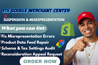 fix google merchant center suspension, misrepresentation and gmc feed
