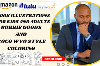 draw bobbie goods and coco wyo illustration for children coloring book