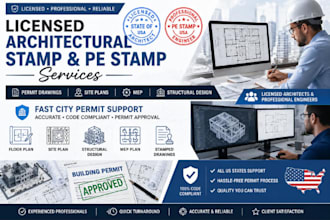 provide licensed architectural stamp and permit drawing services
