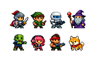 design custom pixel character, rpg sprites and game assets