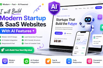 build modern startup and saas websites with ai features