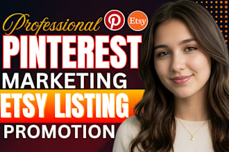 do etsy listing with pinterest marketing, social media marketing and pin design