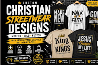 create custom christian streetwear t shirt and apparel design