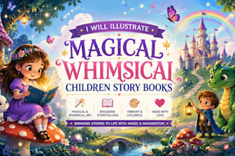 illustrate magical whimsical children story books