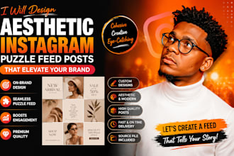 design aesthetic instagram puzzle feed posts for your brand