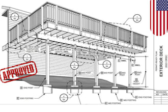 design patio deck and pergola architectural plans for hoa approval