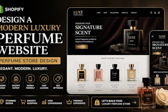 design a modern luxury perfume website shopify perfume store fragrance website