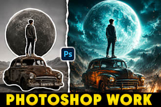 do any photoshop work, graphic design and photo editing job in 2 hours