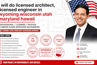 licensed architect, licensed engineer in wyoming wisconsin utah maryland hawaii