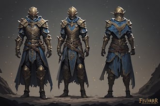 make a fantasy dnd party charecter art