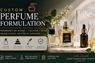 custom perfume formulation, fragrance oil blends, cologne attar scent creation