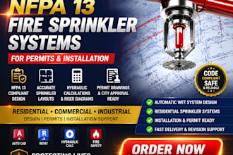 design nfpa 13 compliant fire sprinkler systems for permits and installation