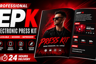 design clickable electronic press kit epk for music artist, influencer and dj