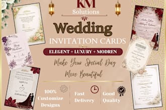 design beautiful and professional wedding invitation cards for your special day