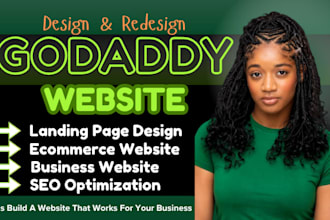 develop godaddy website design or redesign godaddy logistic website landing page