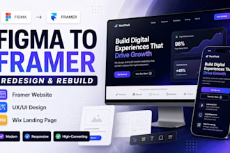 redesign figma to framer rebuild framer website ux ui design wix landing page