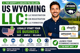 do US wyoming llc registration, ein and llc formation for shopify amazon fba