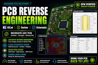 do reverse engineering, pcb layouts pcb schematic and gerber with  bom files