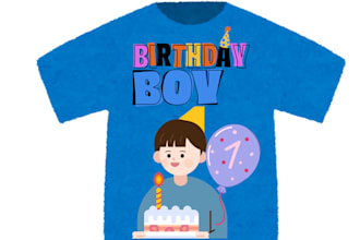 design a custom first birthday tshirt with name and age