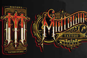 create a wonderful luxury tattoo studio logo