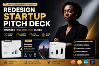 redesign startup pitch deck, business presentation slides