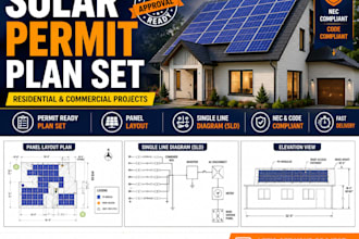 do solar permit plan set for residential and commercial projects